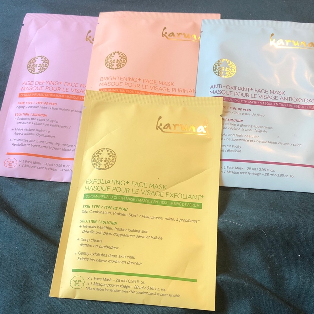 Karuna Skincare Mask Collection - Pink, Yellow, Blue, Purple